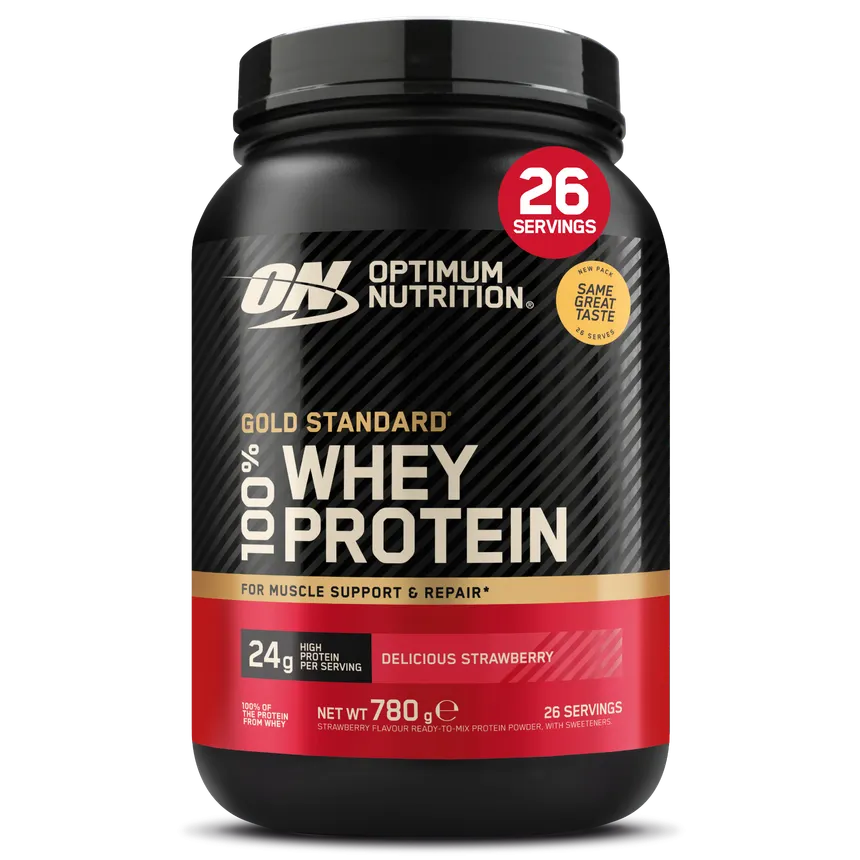 Optimum Nutrition Gold Standard 100% Whey Protein Powder 780g - Delicious Strawberry