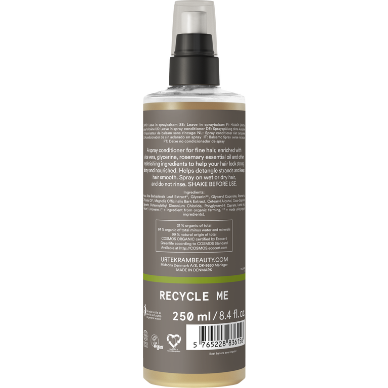 Urtekram Rosemary Spray Conditioner - Fine Hair (250ml)