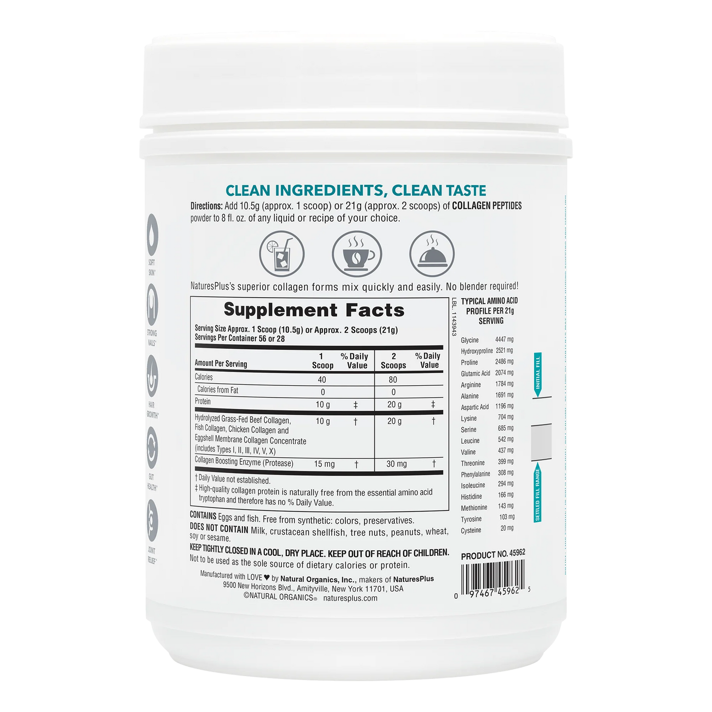 Nature's Plus Collagen Powder with Vitamin C 588g