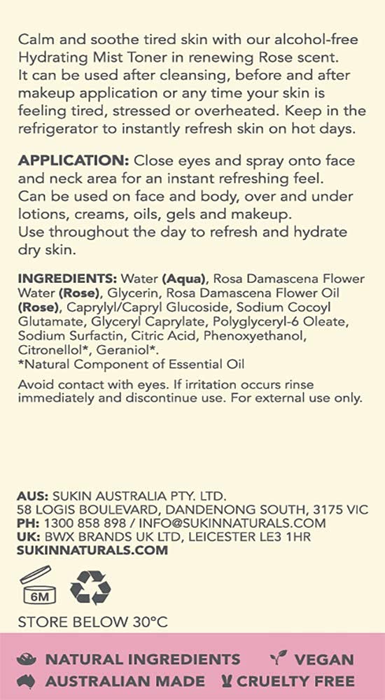 Sukin Rose Mist Toner