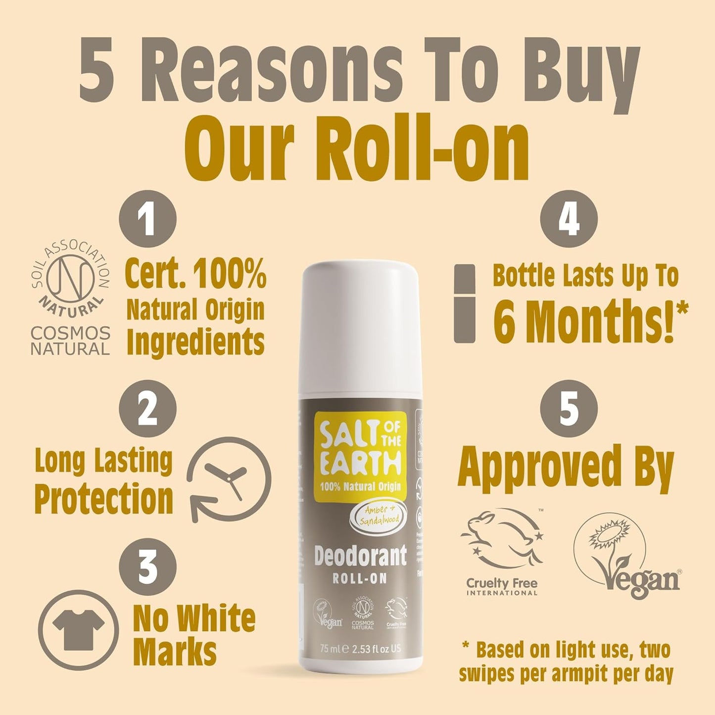 Salt Of The Earth Amber & Sandalwood Deodorant Roll On
