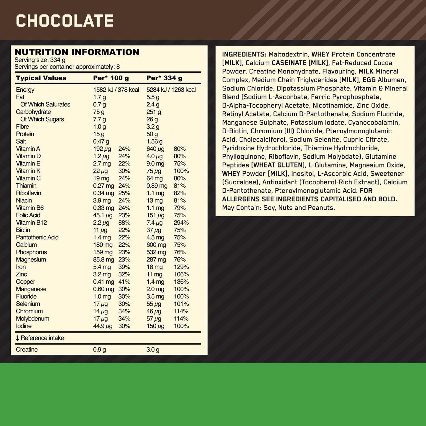 Optimum Nutrition SERIOUS MASS CHOCOLATE 2.73KG