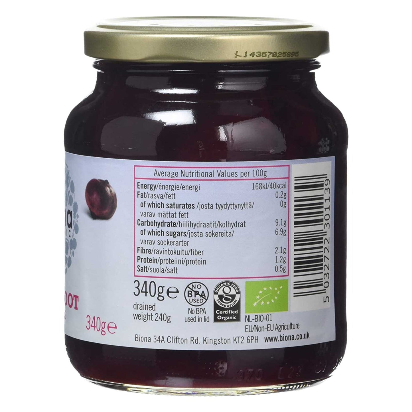 Biona Beetroot Sliced
