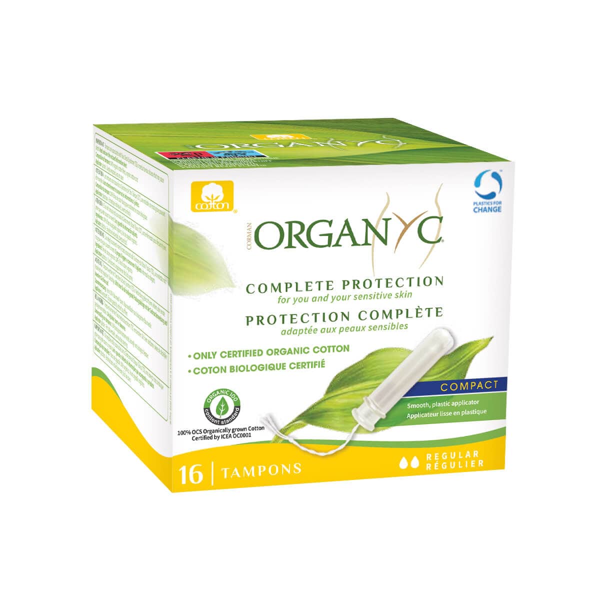 Organyc Compact Applicator Tampons Regular