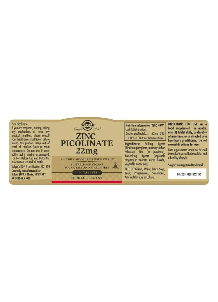 Zinc Picolinate 22mg