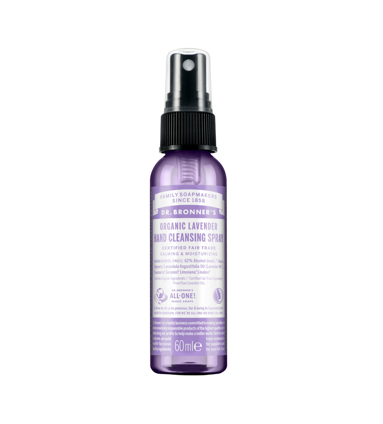 Dr Bronner's Lavender Hand Hygiene Spray 60ml