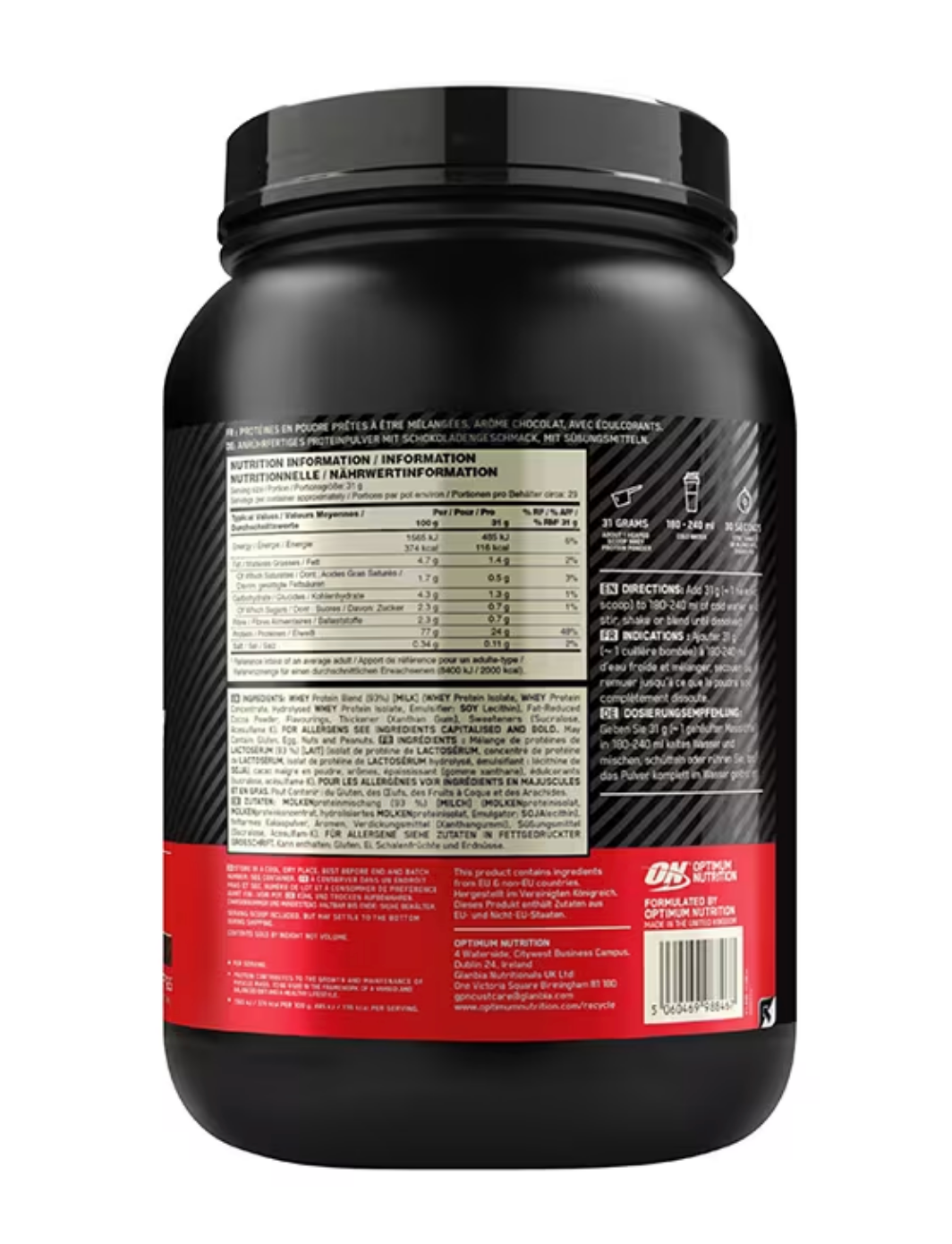 Optimum Nutrition 100% Whey Gold Standard Double Rich Chocolate 899G