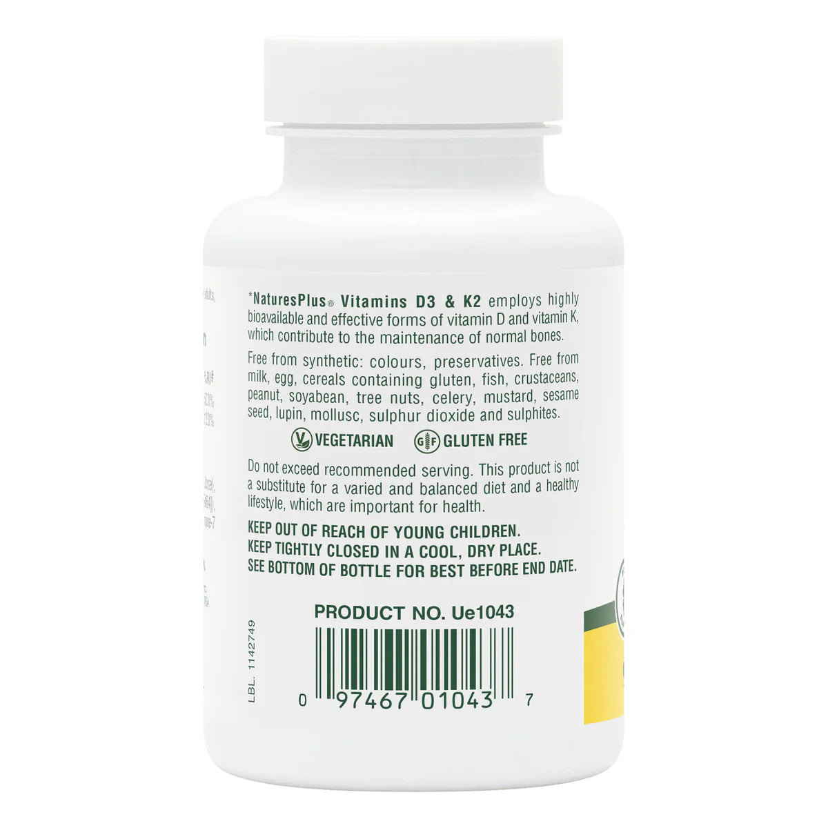 Vitamin D3 1000 IU K2 100 MCG 90 Capsules