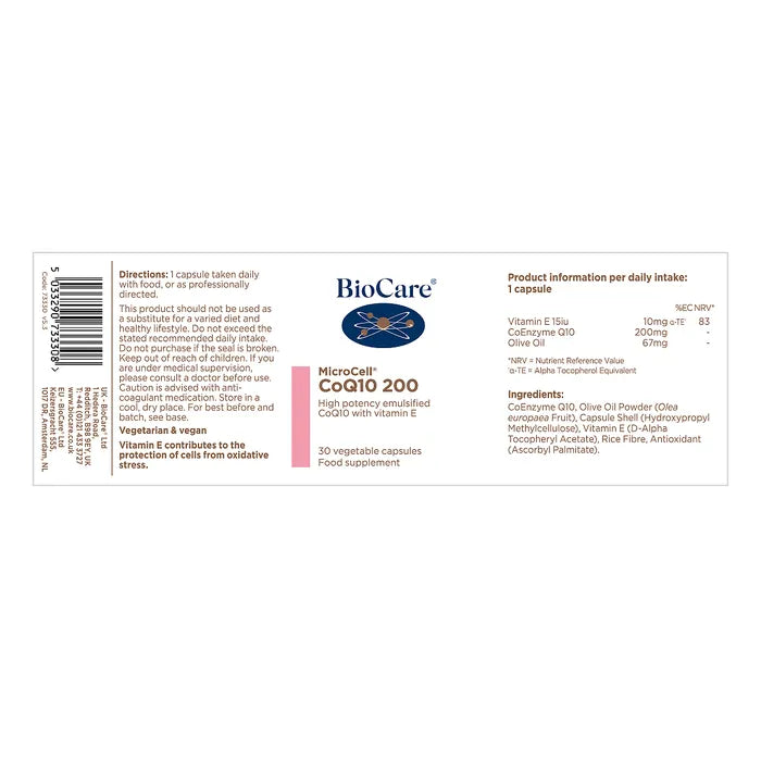 BioCare MicroCell CoQ10 200 30 Capsules
