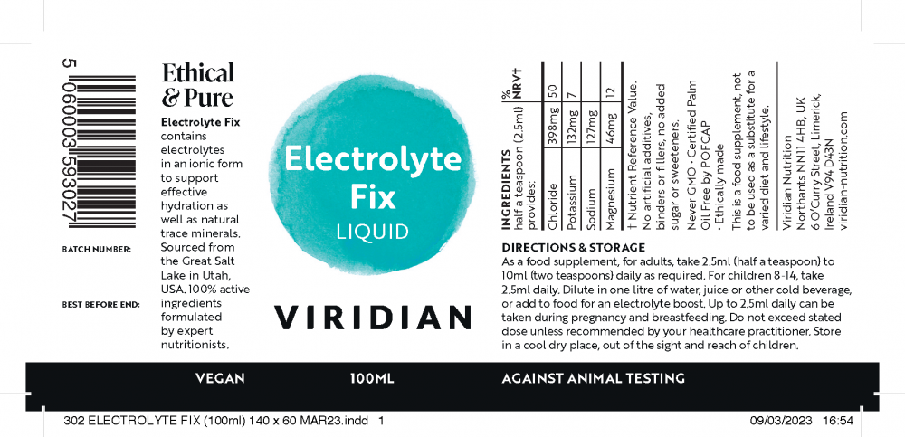 Viridian Sports Electrolyte Fix 100ml