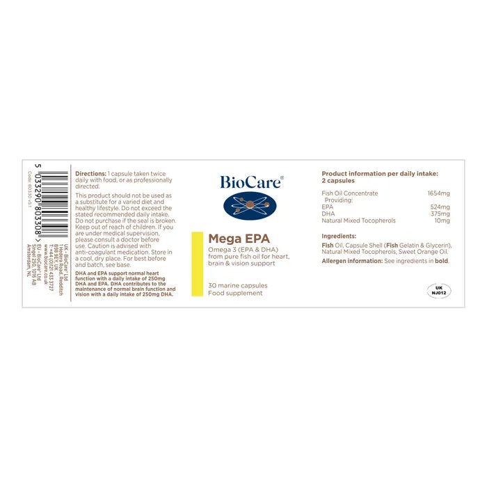 BioCare Mega EPA 30 Capsules