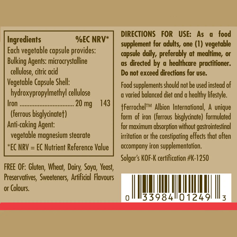 Solgar Gentle Iron 180 Capsules