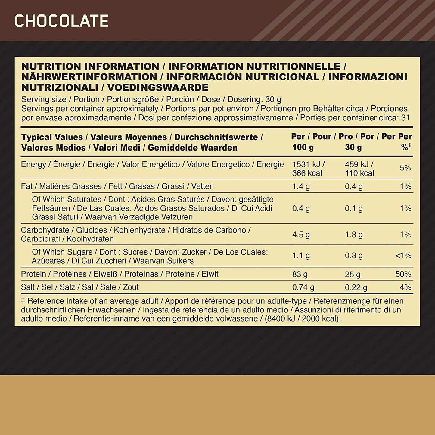 Optimum Nutrition Gold Standard 100% Isolate Chocolate 930G