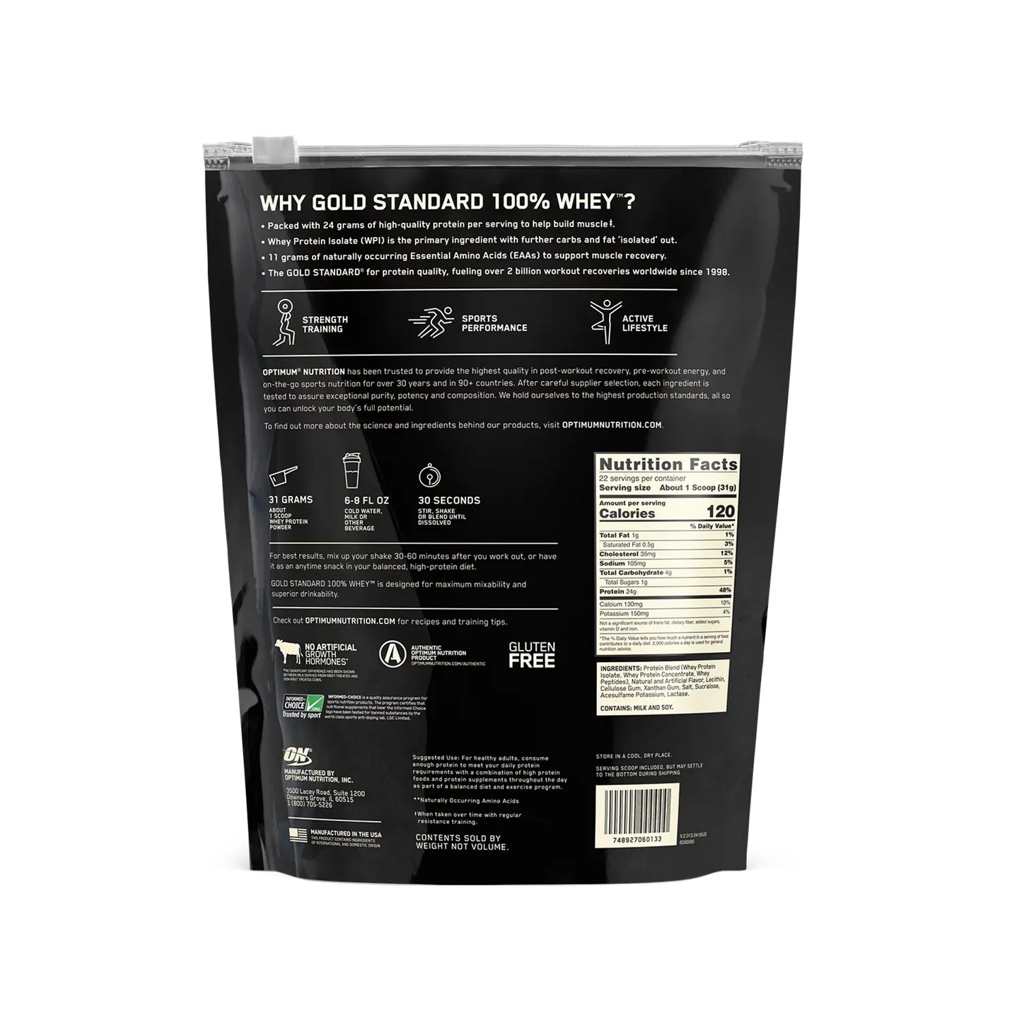 Optimum Nutrition 100% Whey Gold Standard Double Rich Chocolate 465G