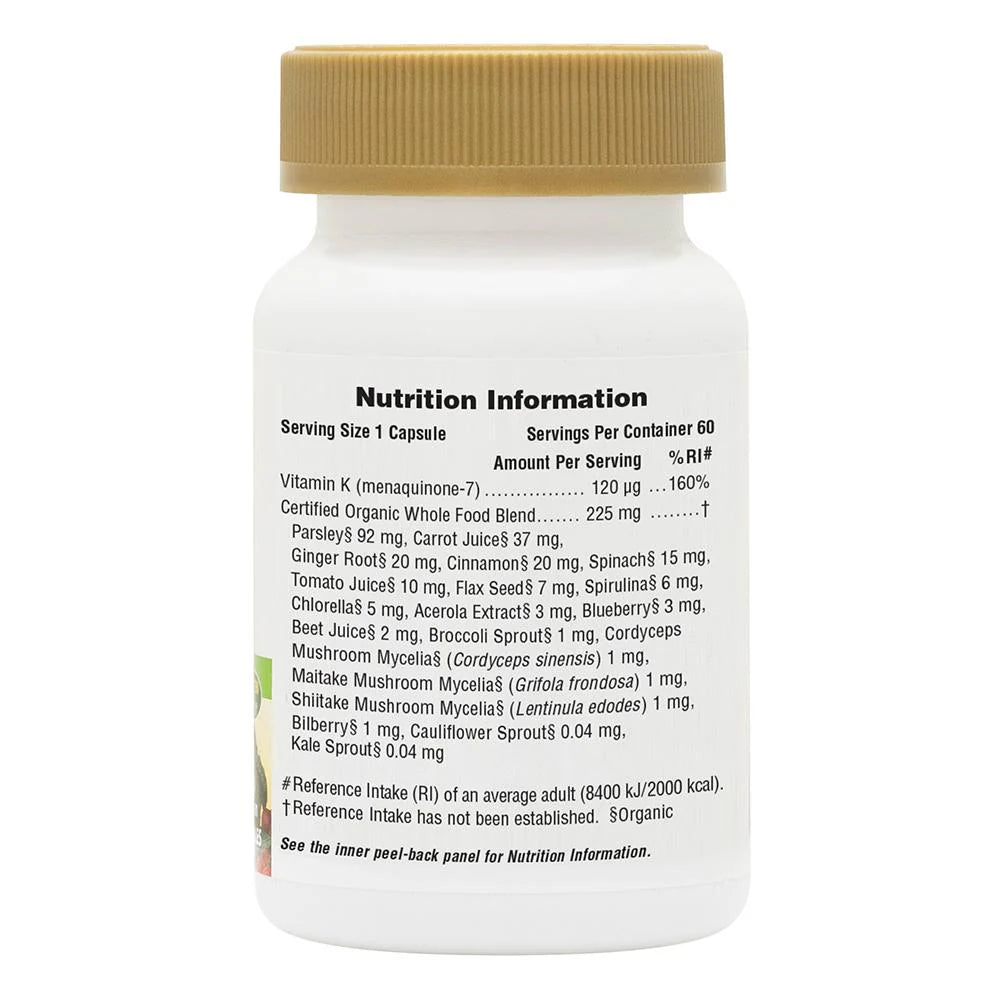 Nature's Plus Source of life GARDEN ORGANIC VIT K2 120MCG VCAP 60
