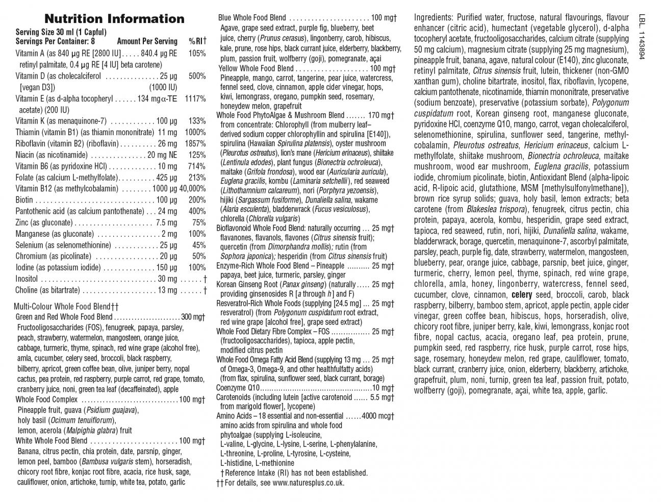 Nature's Plus Source of life Gold Multivitamin Liquid 236.56 ML