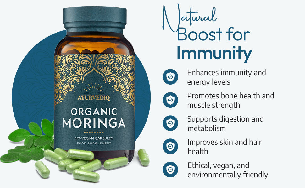 Ayurvediq Organic Moringa 120 Capsules