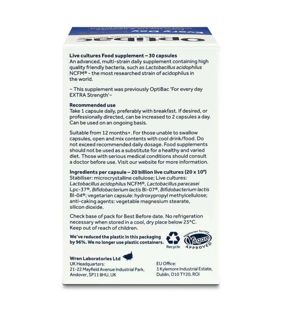 OptiBac For Every Day Extra Strength 30 Capsules