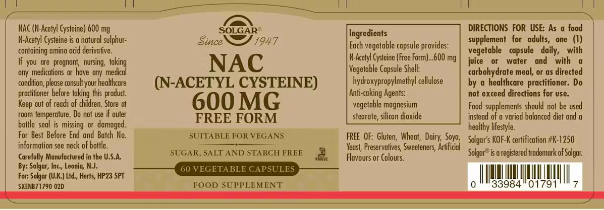 Solgar NAC 600mg