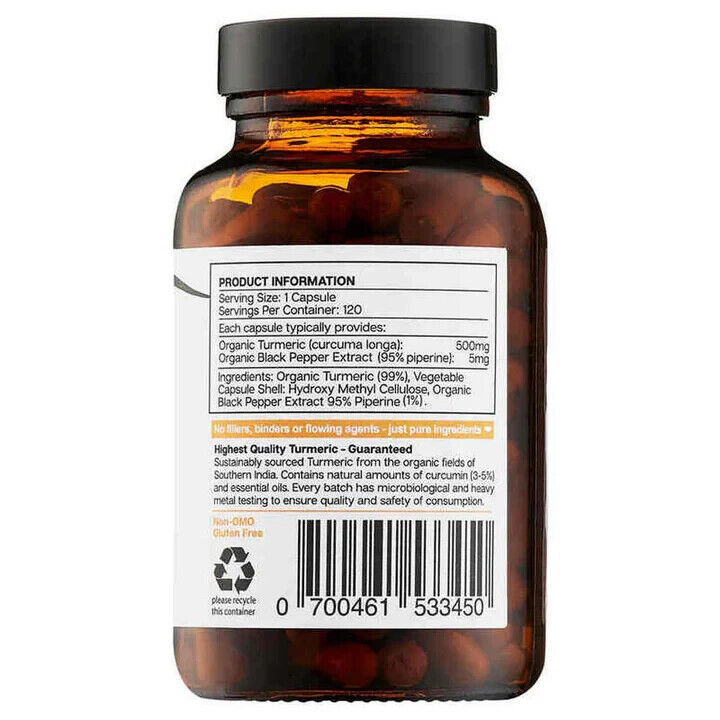 Taka Turmeric Organic Turmeric 120 Capsules