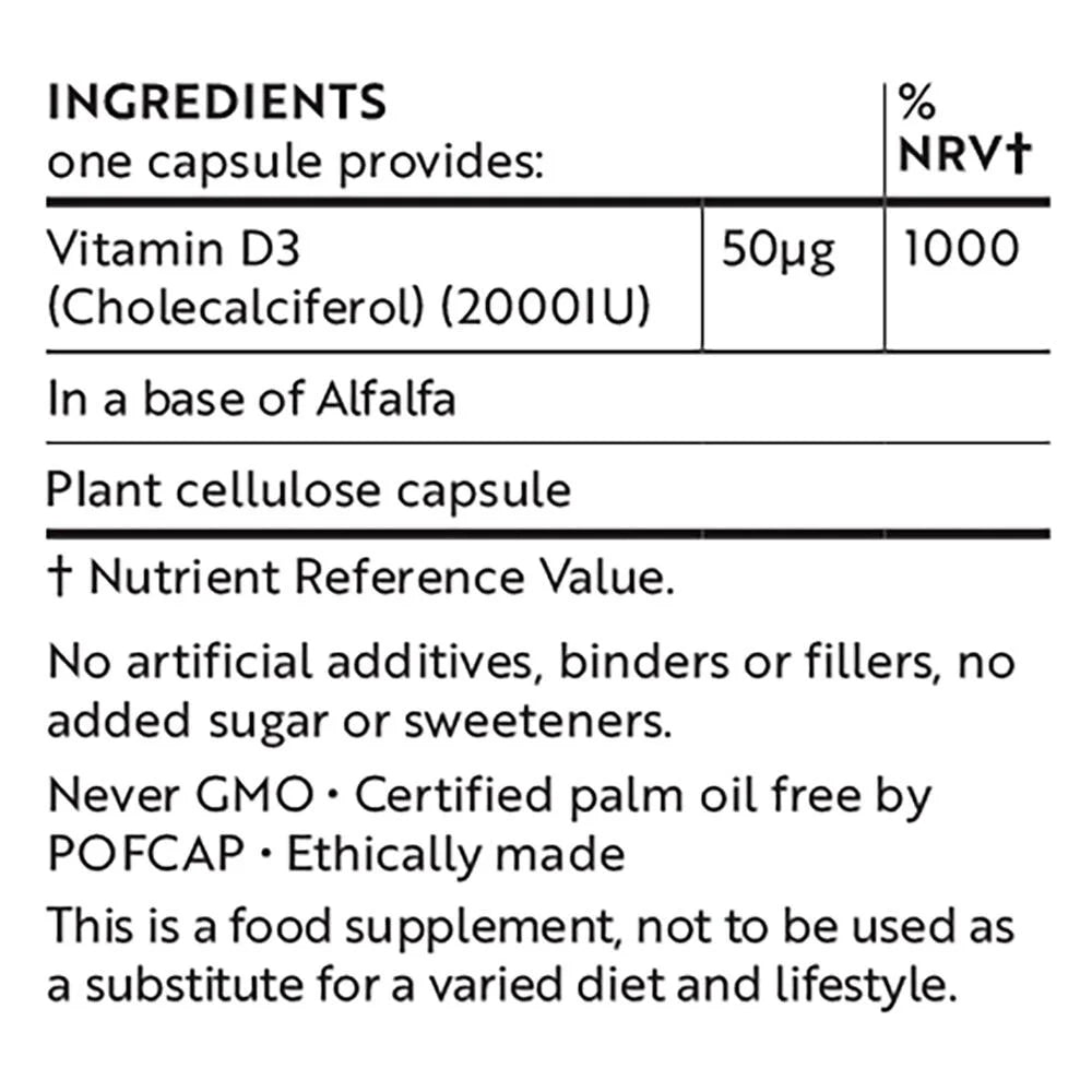 Viridian Vitamin D3 2000IU 150Caps