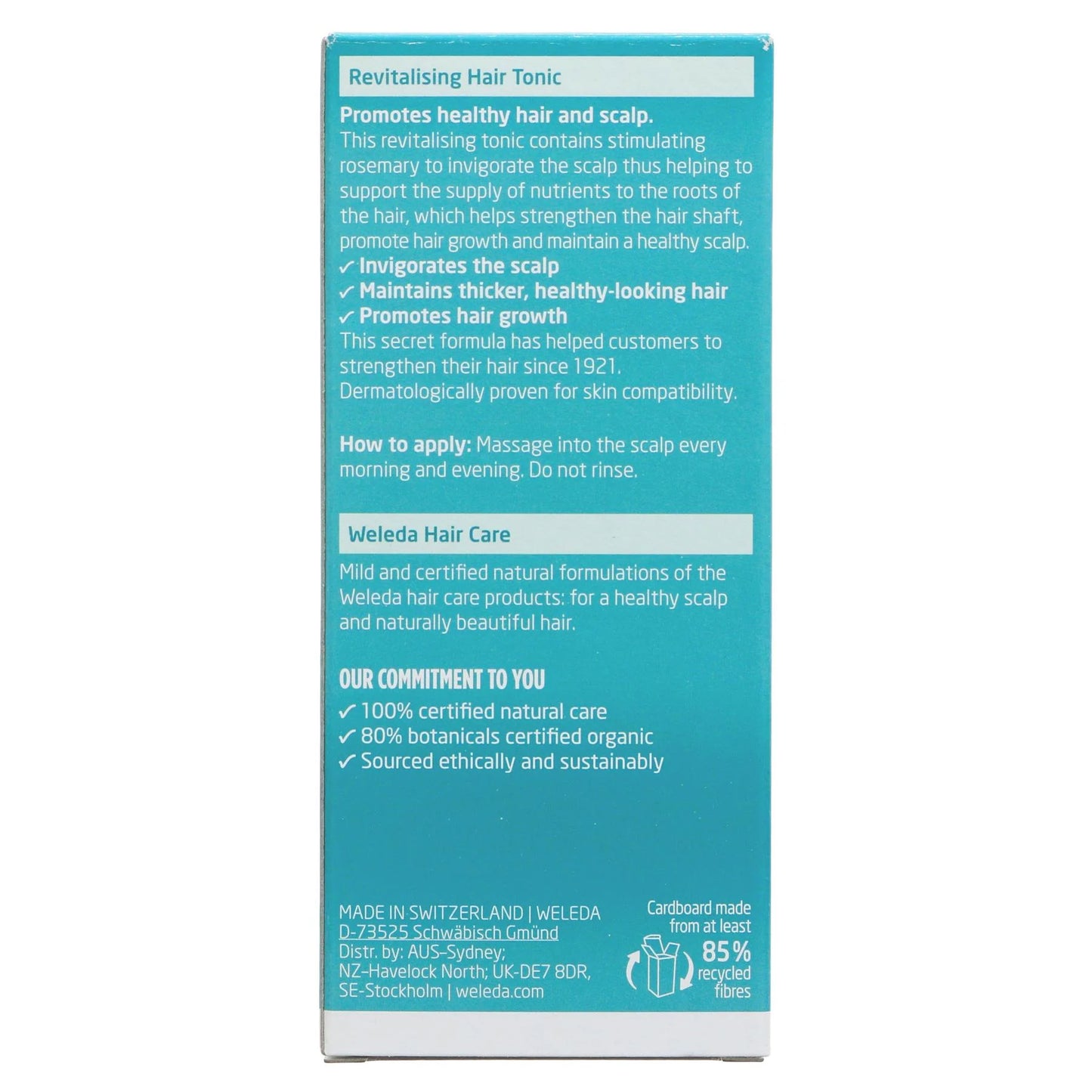 Weleda Rosemary Revitalising Hair Tonic 100ml