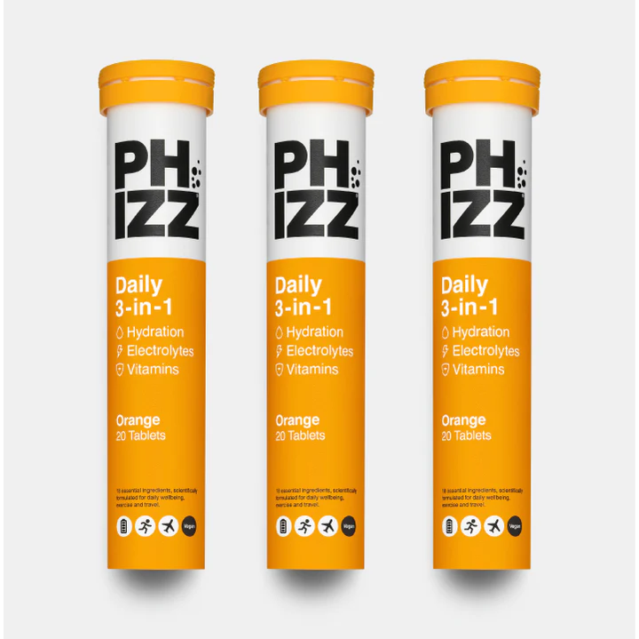 Phizz Orange 3-in-1 Effervescent Tablets 60's