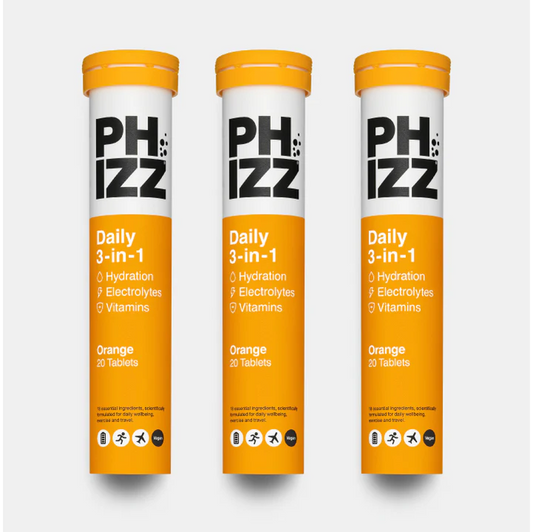 Phizz Orange 3-in-1 Effervescent Tablets 60's