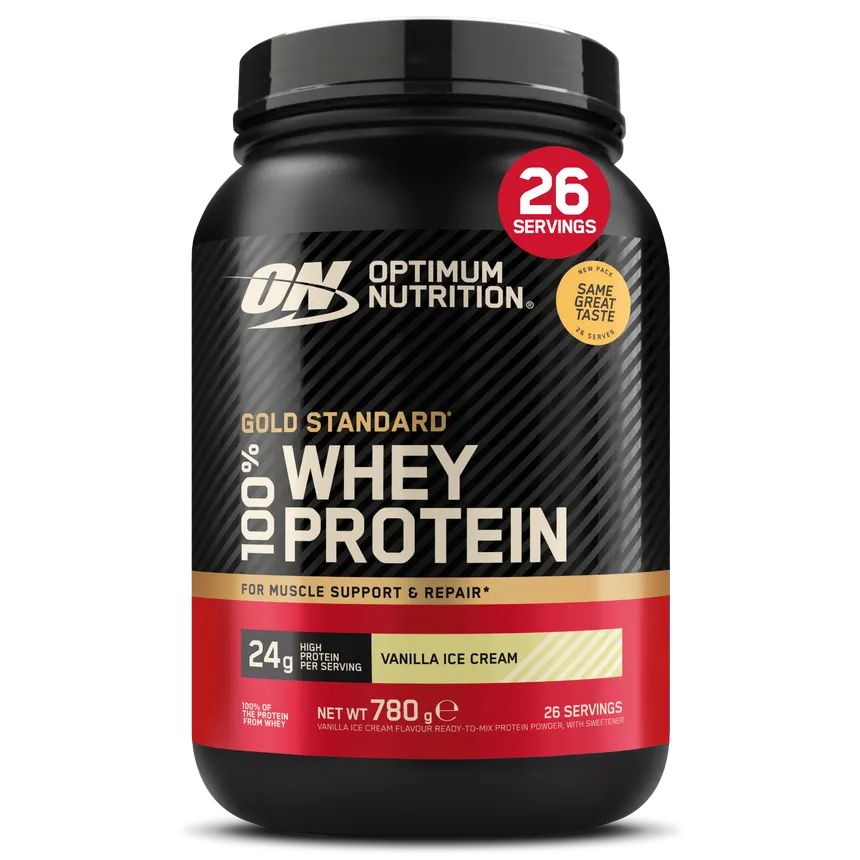 Optimum Nutrition Gold Standard 100% Whey Protein Powder 780g - Vanilla Ice Cream