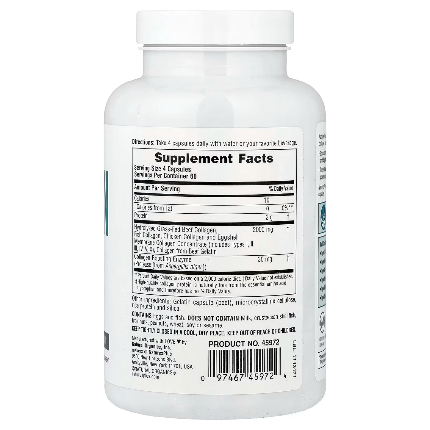 Natures Plus Collagen Peptides Capsules 240 Capsules