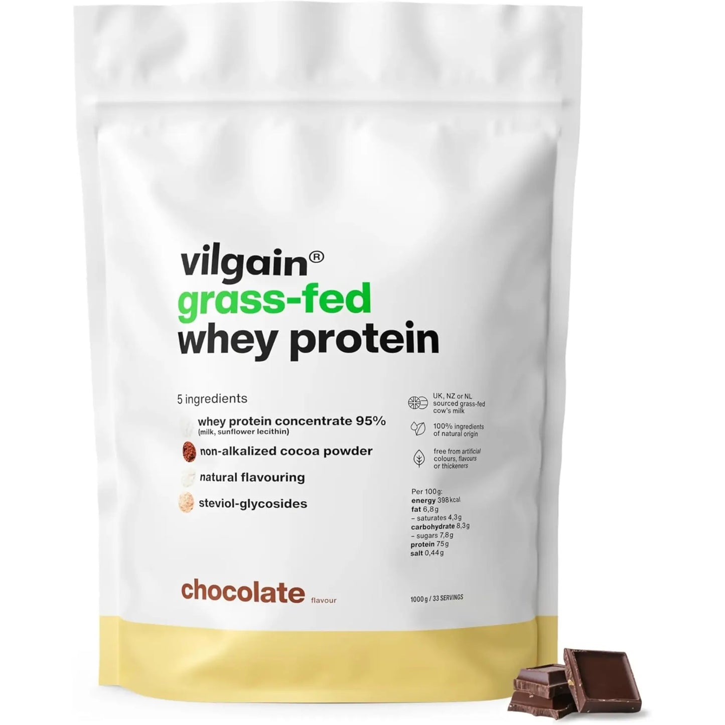 Vilgain Grassfed Whey Protein Chocolate 1kg
