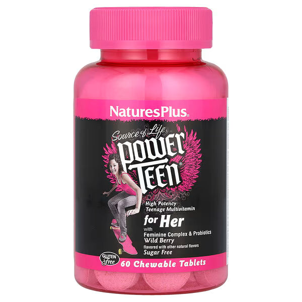 Natures Plus POWER TEEN (HERS) CHEWABLE 60 Tablets