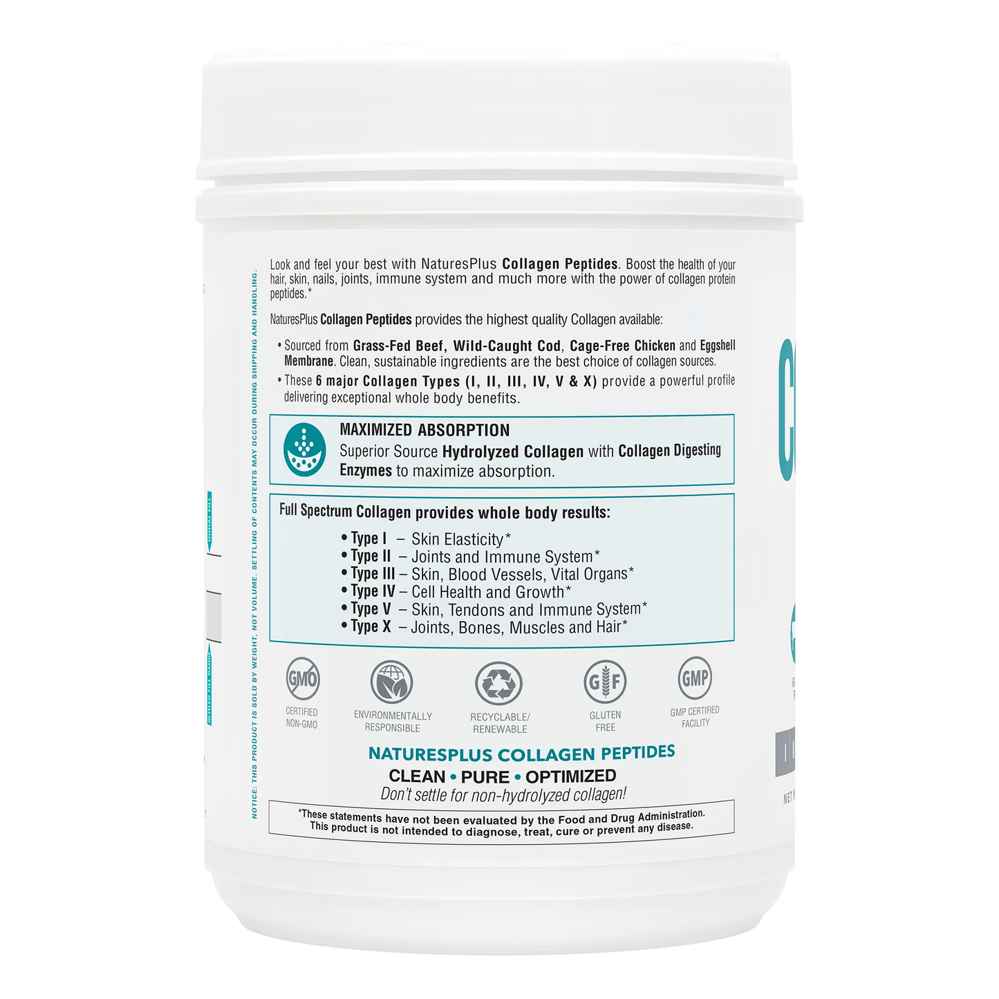 Nature's Plus Collagen Powder with Vit C 588g