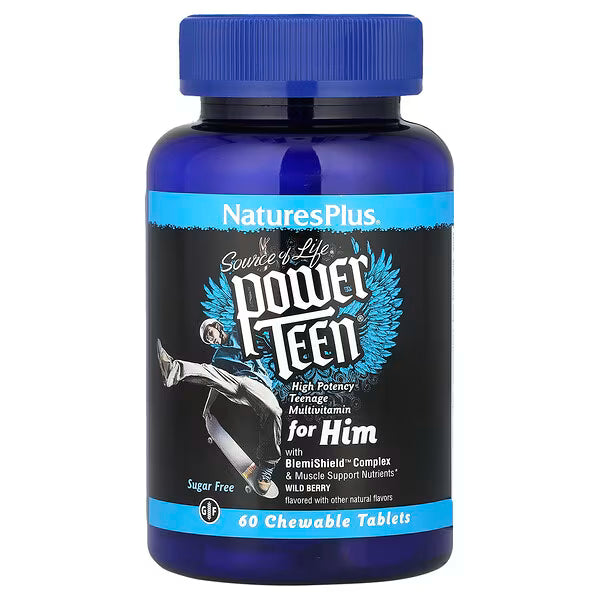 Natures Plus POWER TEEN (HIS) CHEWABLE 60 Tablets