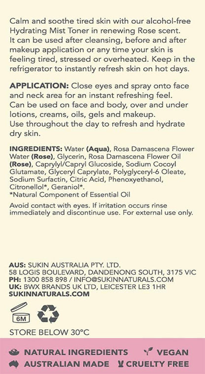 Sukin Rose Mist Toner