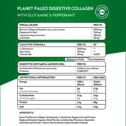 Planet Paleo Digestive Collagen Mint 245g