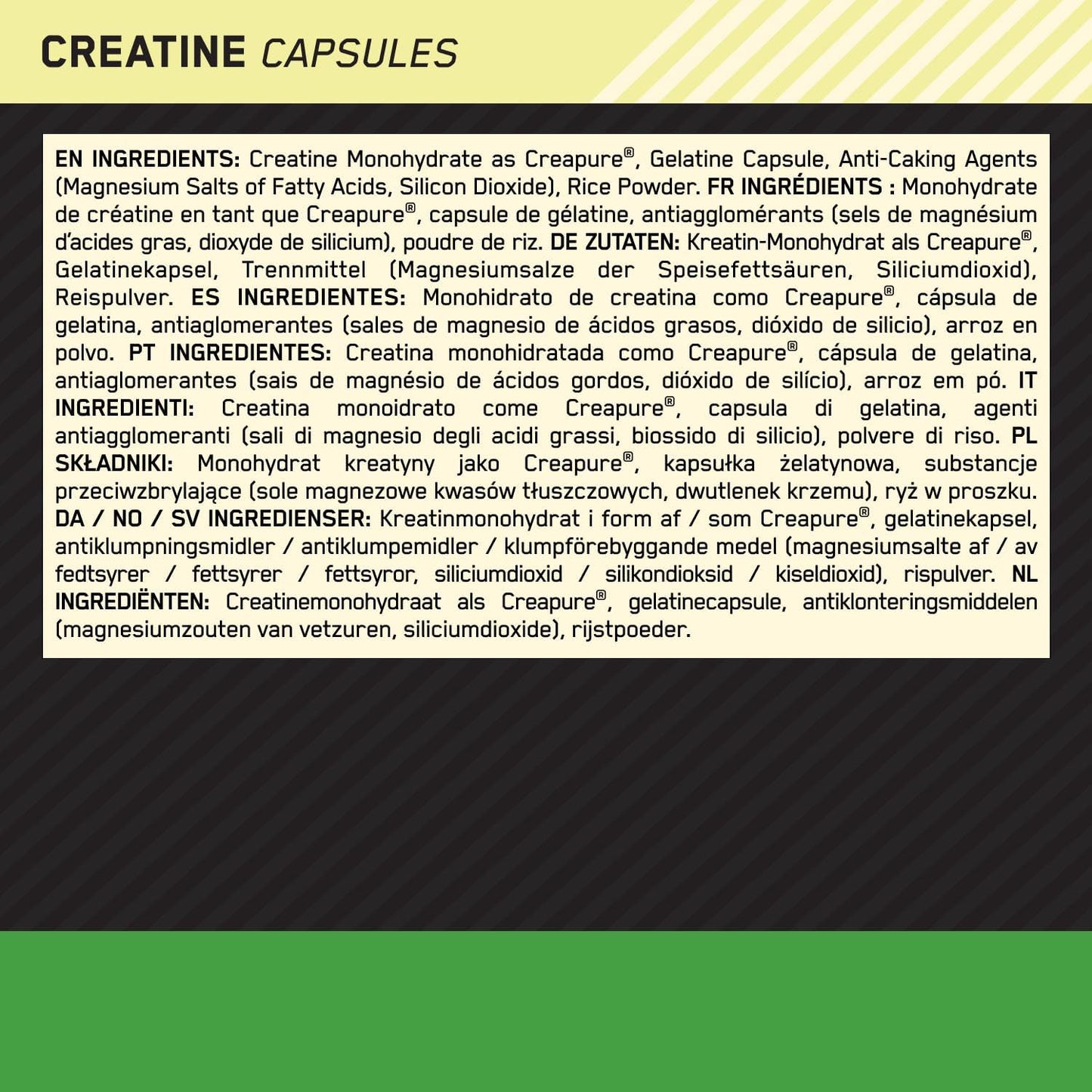 Optimum Nuitrition Creatine 200Capsules
