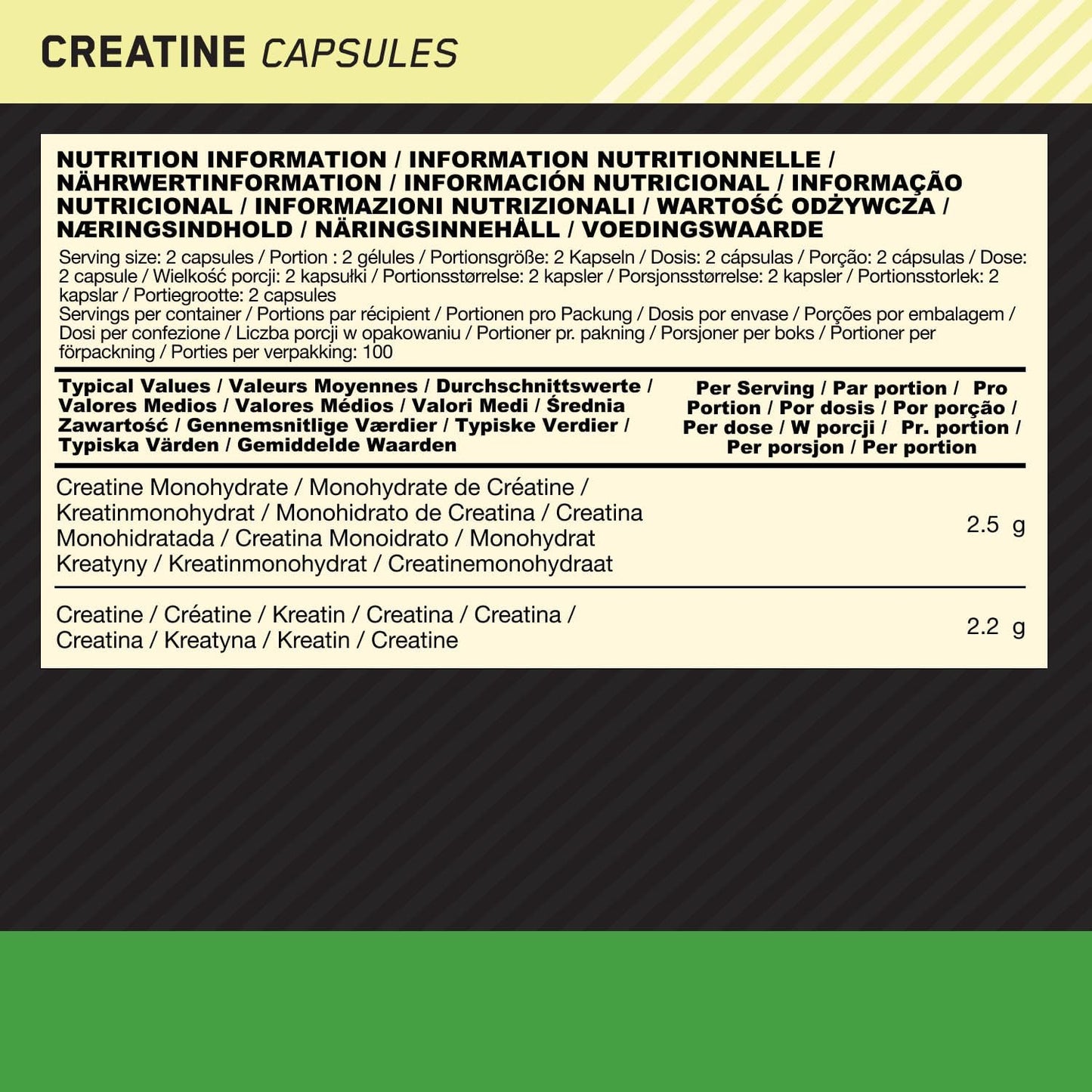 Optimum Nuitrition Creatine 200Capsules