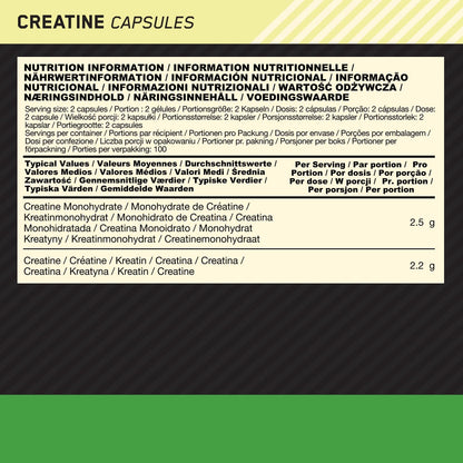 Optimum Nuitrition Creatine 200Capsules