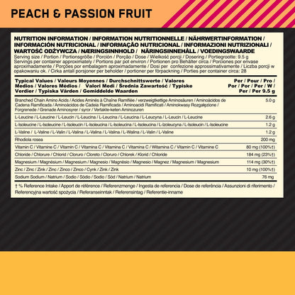 Optimum Nutrition Gold Standard BCAA Train + Sustain Powder 266g - Peach & Passion Fruit