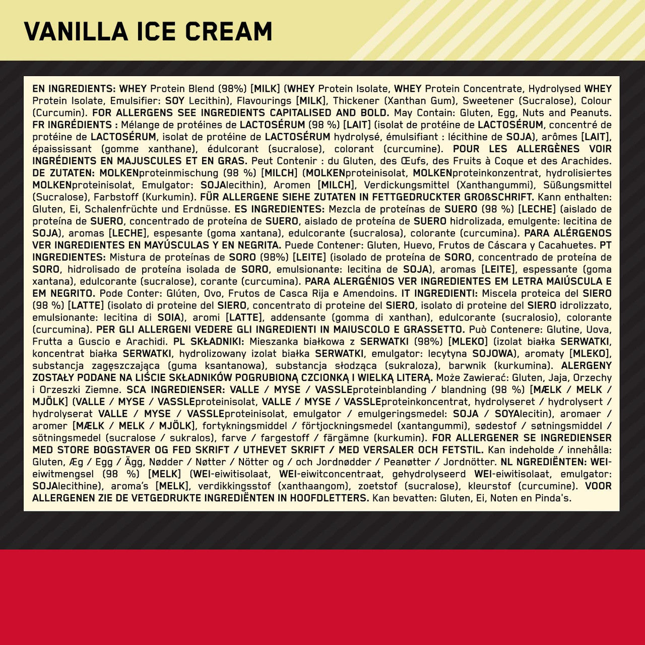 Optimum Nutrition Gold Standard Whey Protein VANILLA ICE CREAM 300g