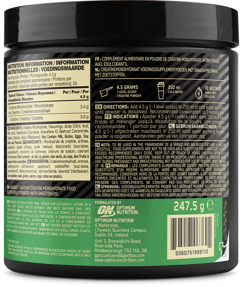 Optimum Nutrition Creatine Orange 247.5g