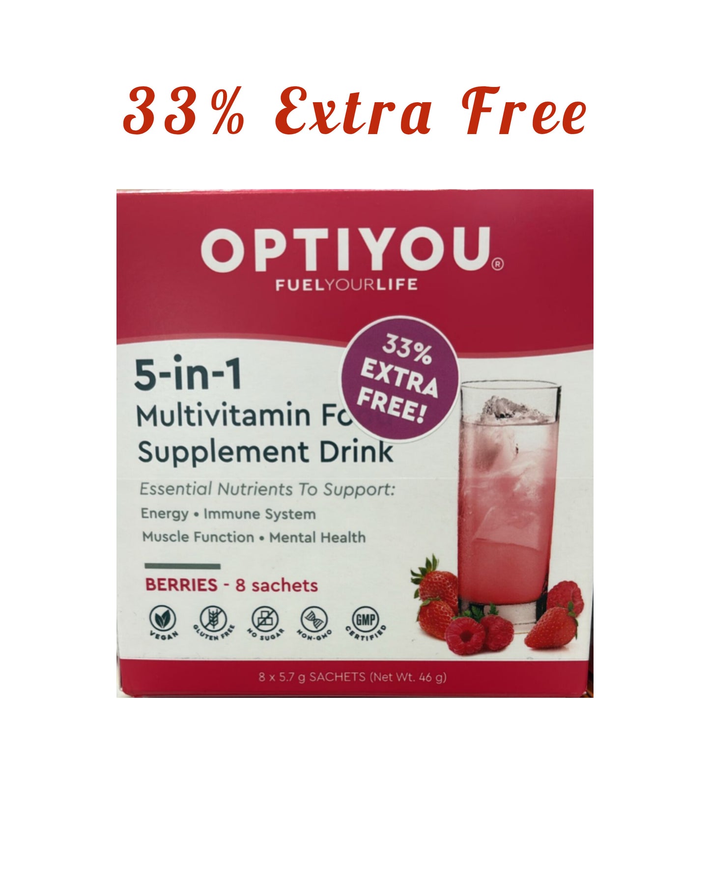 OPTIYOU 5 in 1 Multivitamin Berry 30ct