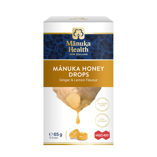 Manuka Health Manuka Honey Drops with GINGER & LEMON 4.3g 15s
