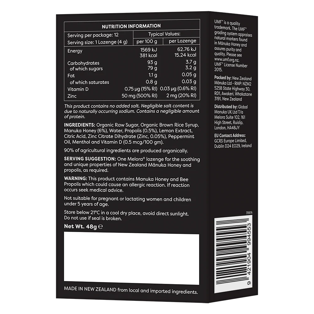 Melora Manuka & Propolis Lozenges Lemon & P 50g