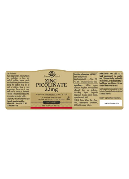 Zinc Picolinate 22mg