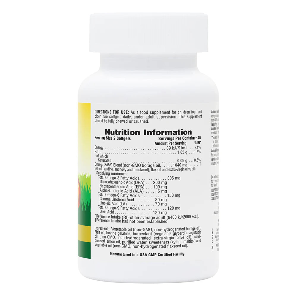 Nature's Plus Animal Parade Omega 3/6/9 Junior Softgel 90