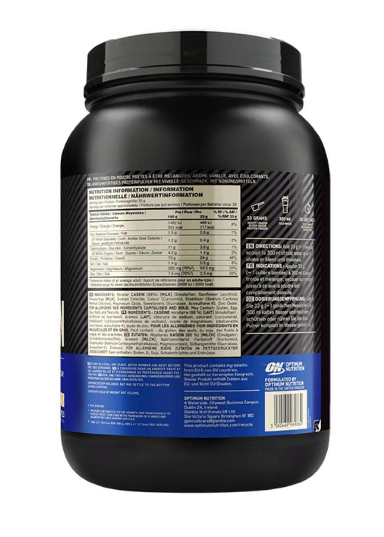 Optimum Nutrition Gold Standard 100% Casein Protein Powder - Creamy Vanilla 924g