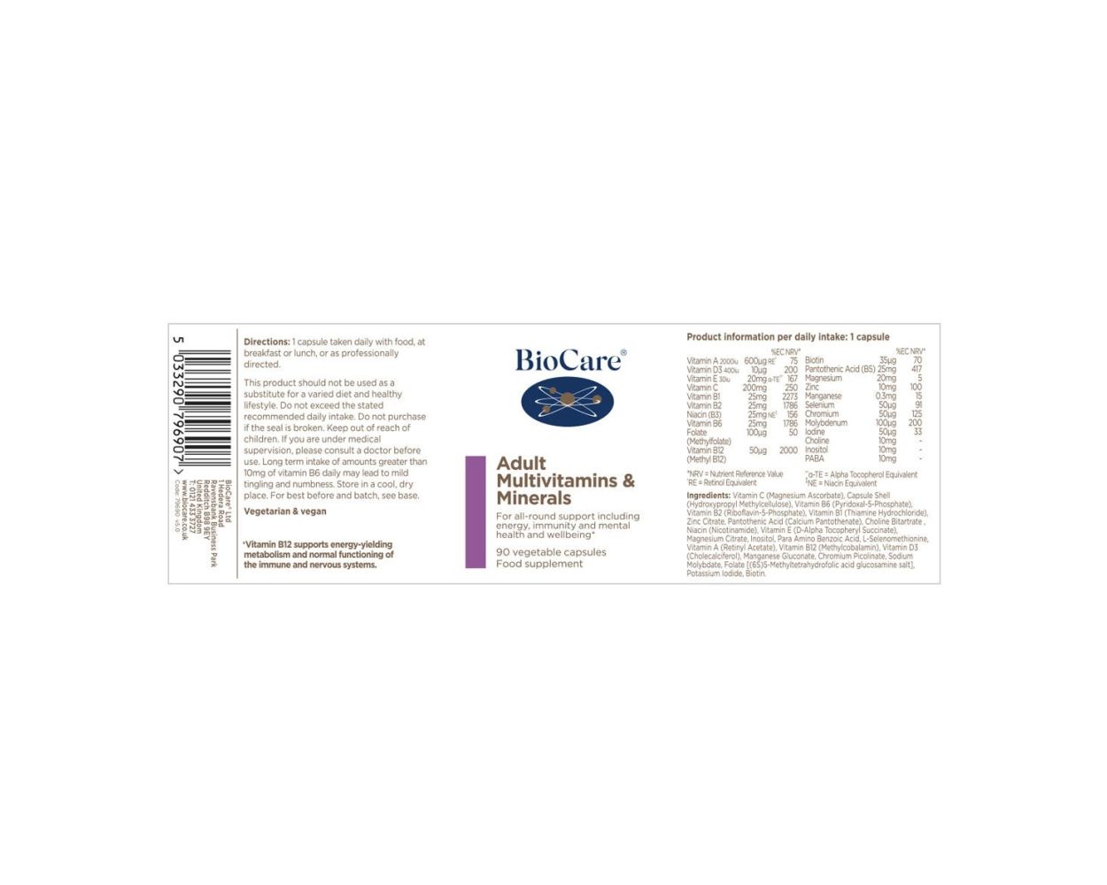 BC Adult Multivitamins & Minerals (90cps)