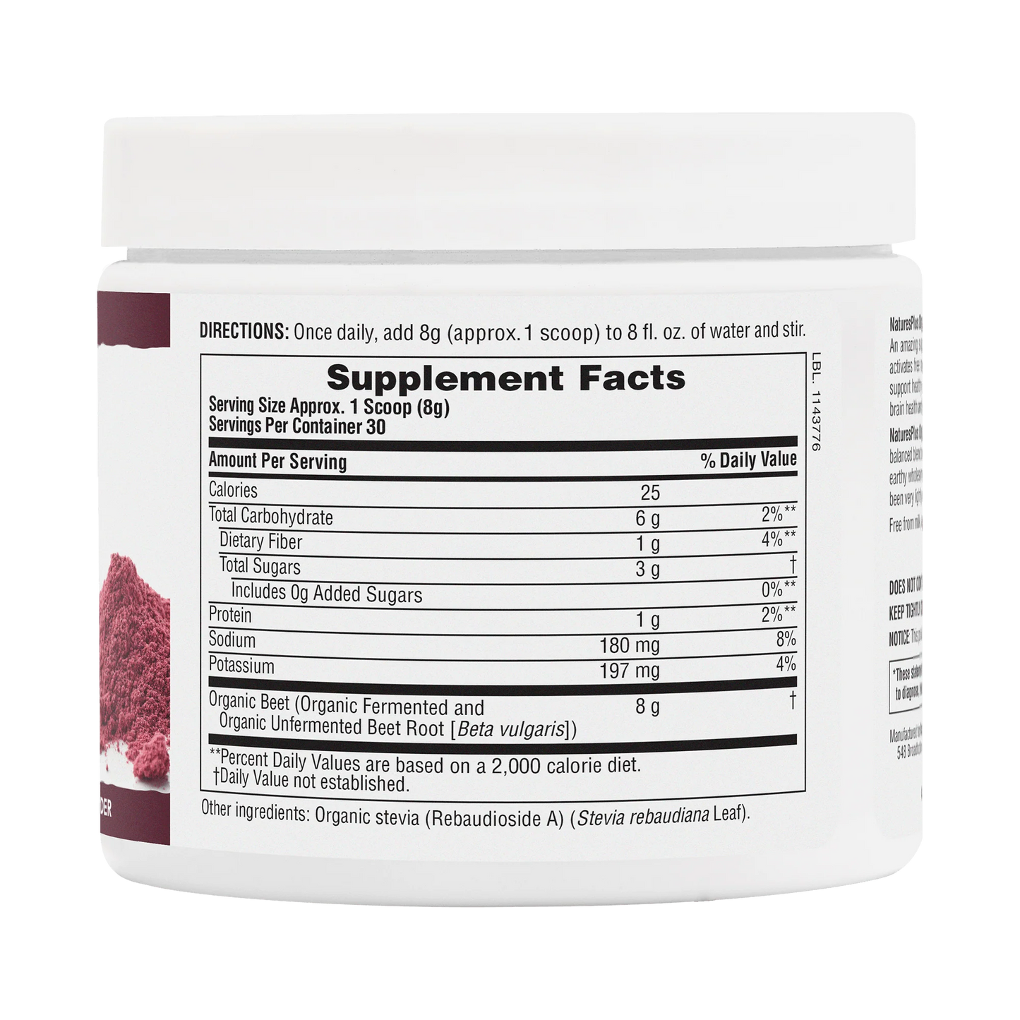 Nature's Plus Organic Beetroot Powder